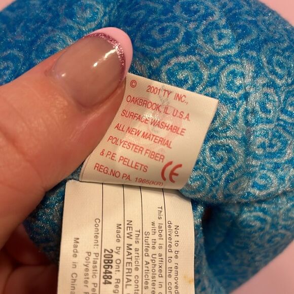 2001 Vintage Ty Original Beanie Baby Classy The Peoples Choice Blue Bear NWT EC - Picture 9 of 10